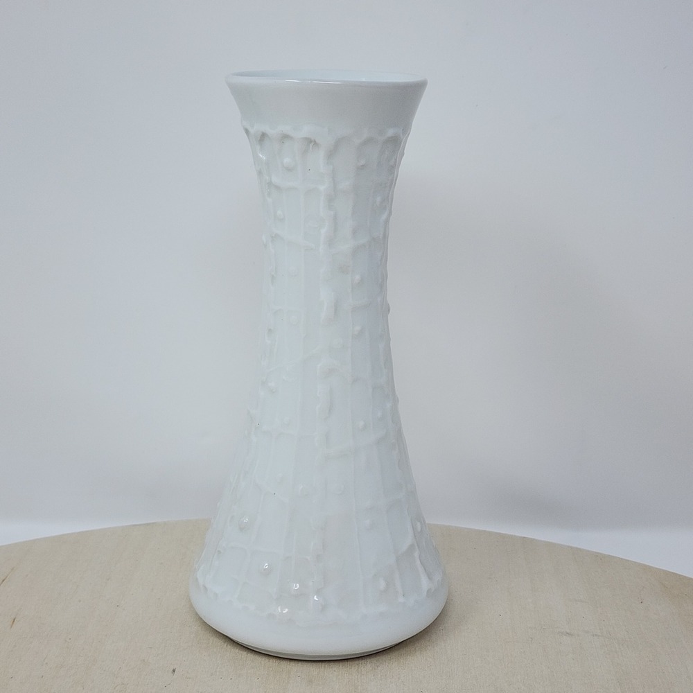 Royal Porzellan KPM Vase 7" Porcelain White Textured MCM West Germany 678/1 - Picture 10 of 13